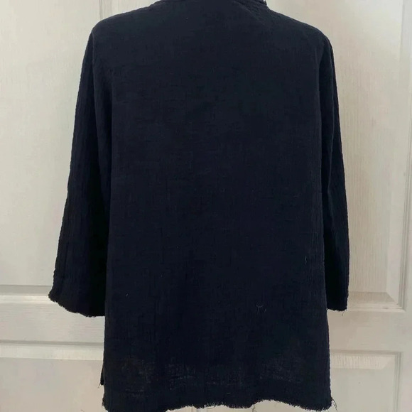 Logo Lori Goldstein Womens Beach To Street Black Blouse - Picture 4 of 7